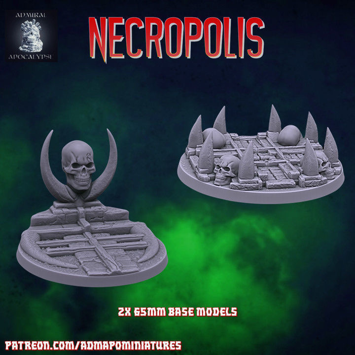 Necropolis Miniature Bases 3D print model_6