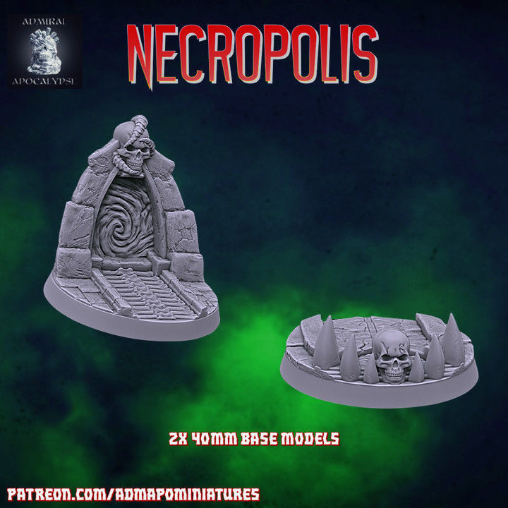 Necropolis Miniature Bases 3D print model_4