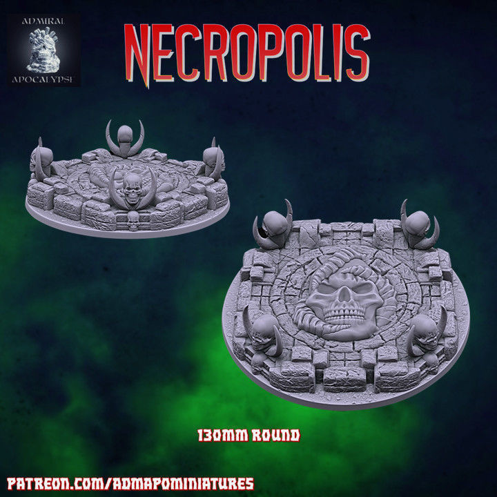 Necropolis Miniature Bases 3D print model_9