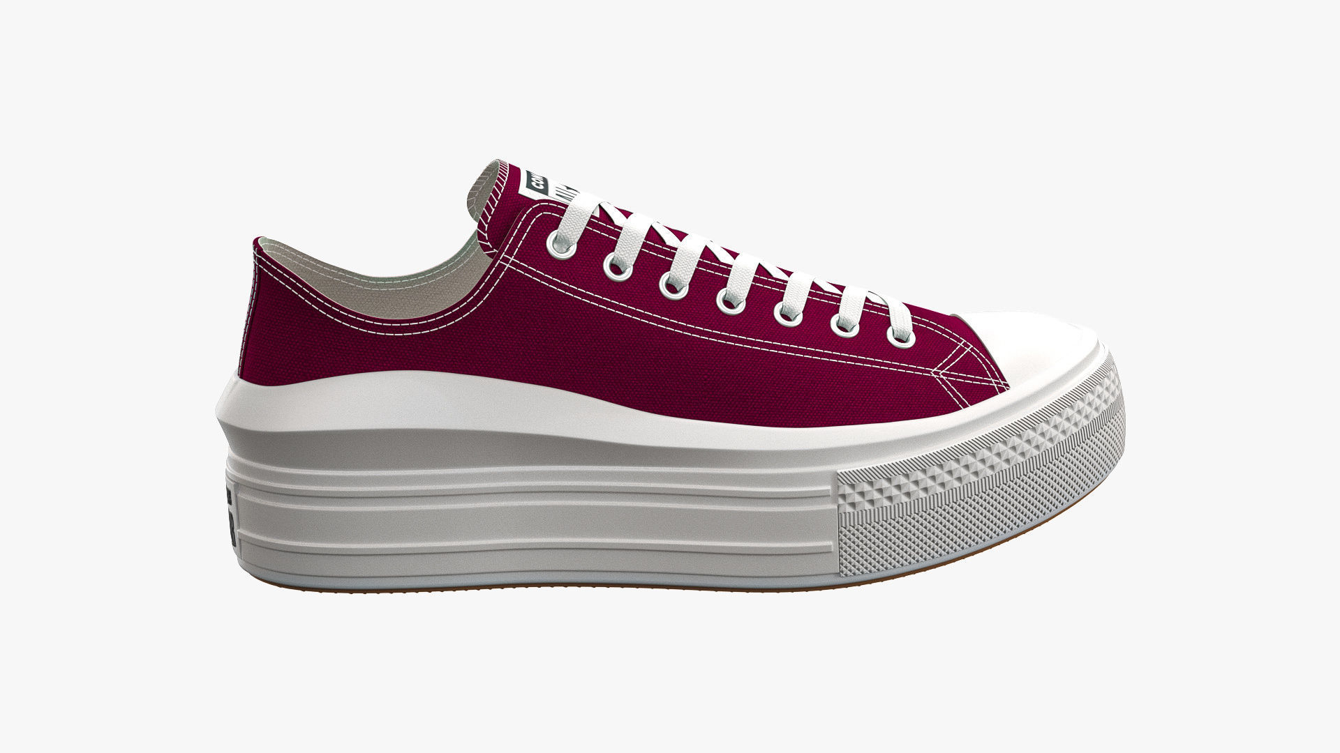 Chuck Taylor All Star Move Platform Low Top Maroon 3D model_5
