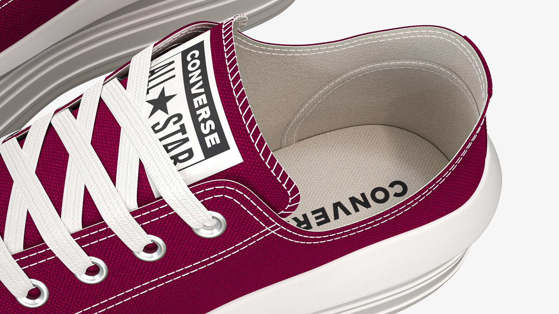 Chuck Taylor All Star Move Platform Low Top Maroon 3D model_9