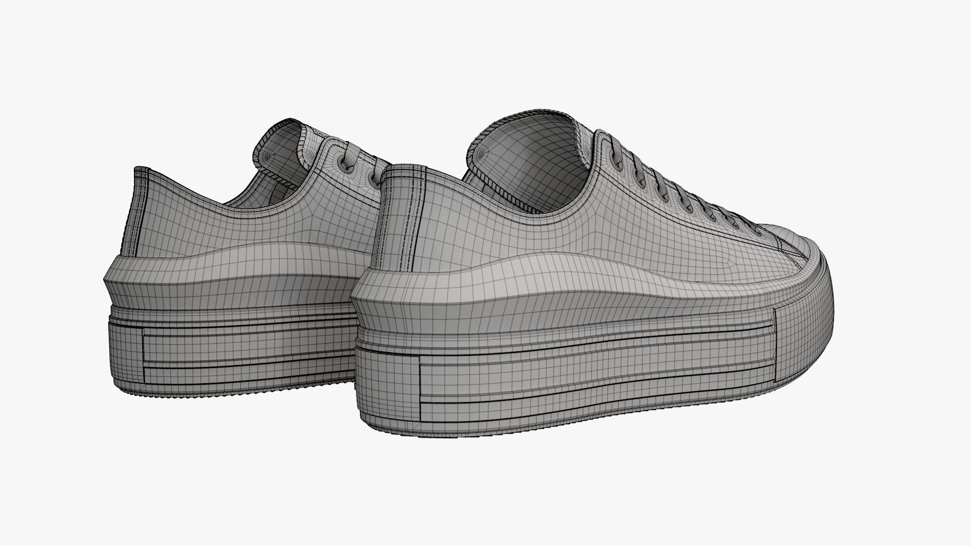 Chuck Taylor All Star Move Platform Low Top Maroon 3D model_12