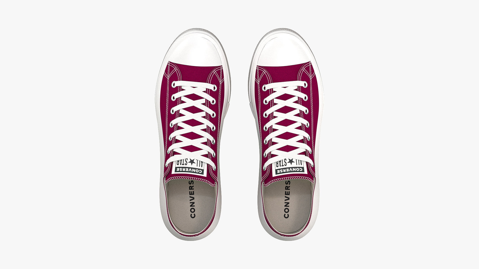 Chuck Taylor All Star Move Platform Low Top Maroon 3D model_2