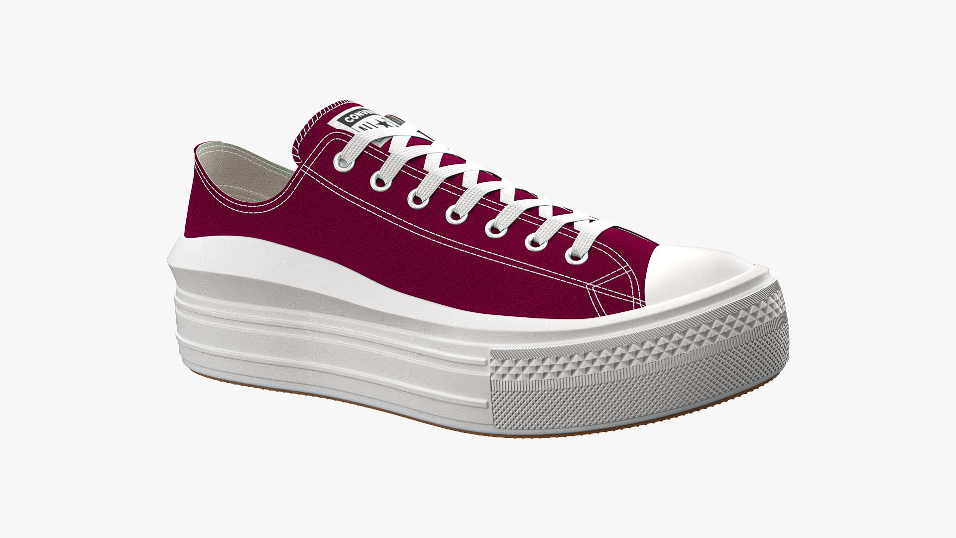 Chuck Taylor All Star Move Platform Low Top Maroon 3D model_8