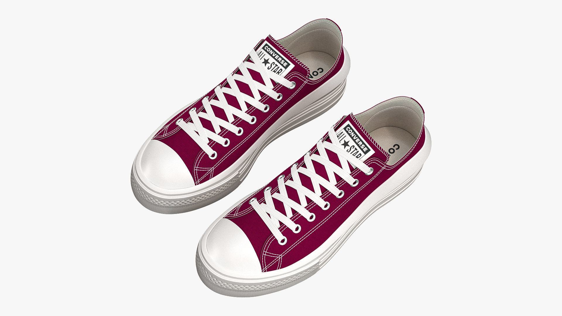 Chuck Taylor All Star Move Platform Low Top Maroon 3D model_3