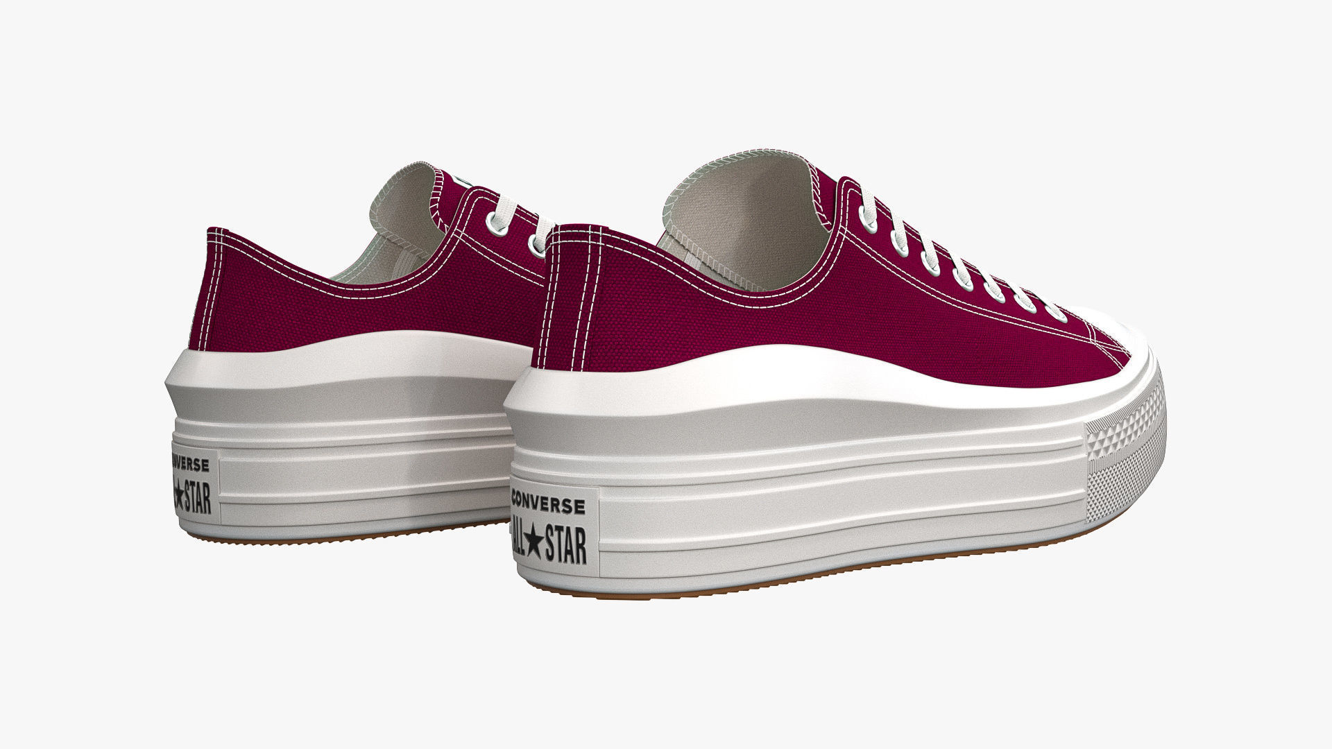 Chuck Taylor All Star Move Platform Low Top Maroon 3D model_4