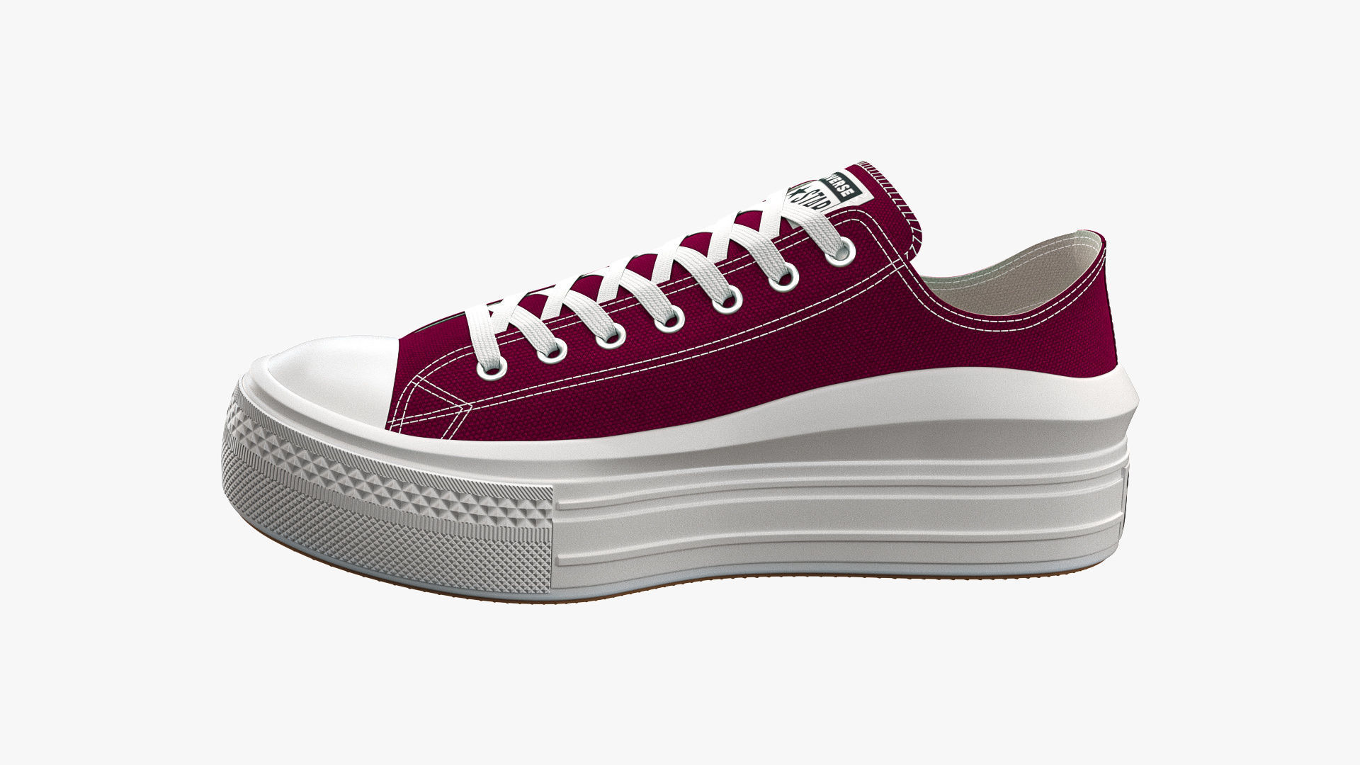 Chuck Taylor All Star Move Platform Low Top Maroon 3D model_6