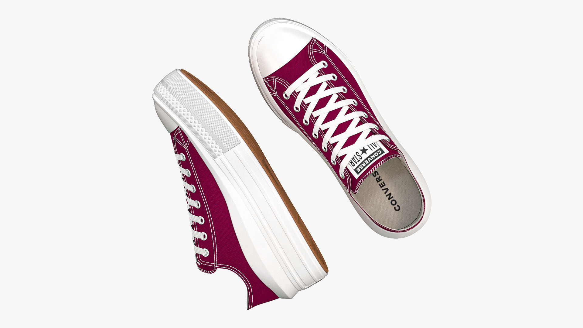Chuck Taylor All Star Move Platform Low Top Maroon 3D model_1