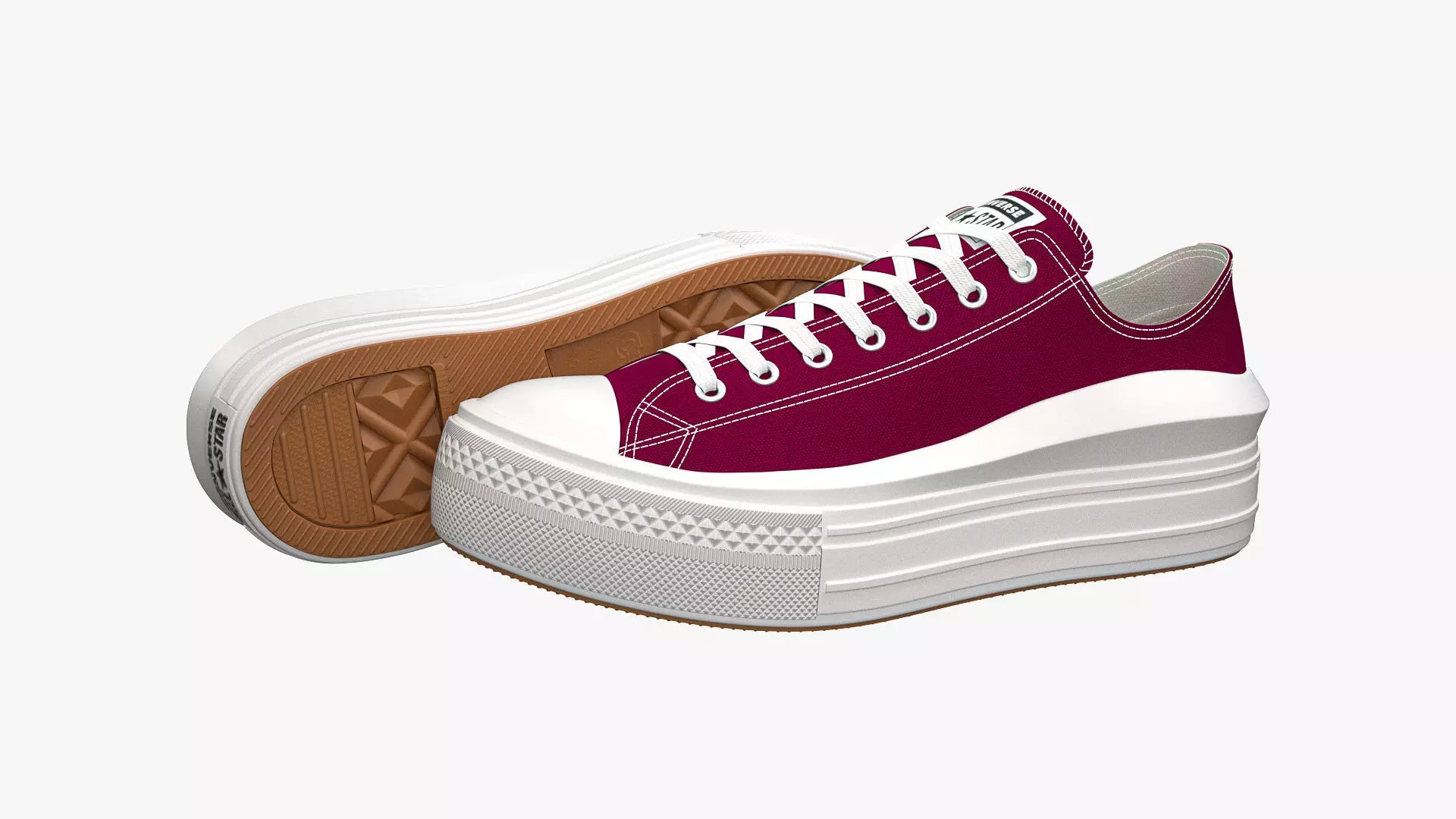 Chuck Taylor All Star Move Platform Low Top Maroon 3D model_0