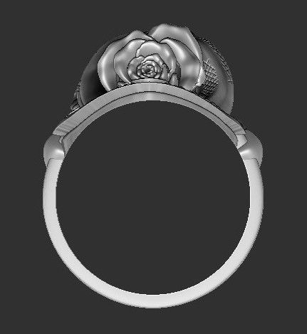 Snake With Rose Ring 3D print model_3