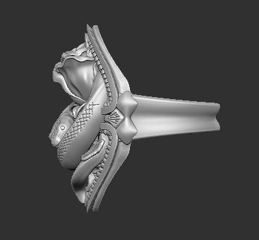 Snake With Rose Ring 3D print model_1