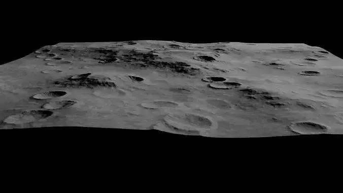 Moon Crater Surface - Seamless and tileable - 3 LODs Low-poly 3D model
