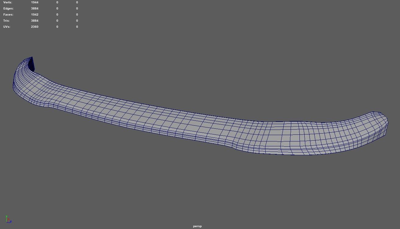 Front Bumper Lip Car 02 Low-poly 3D model_8