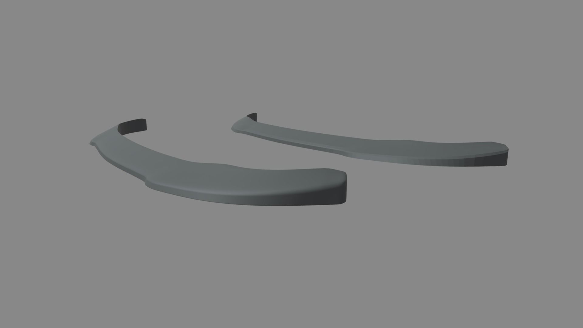 Front Bumper Lip Car 02 Low-poly 3D model_3