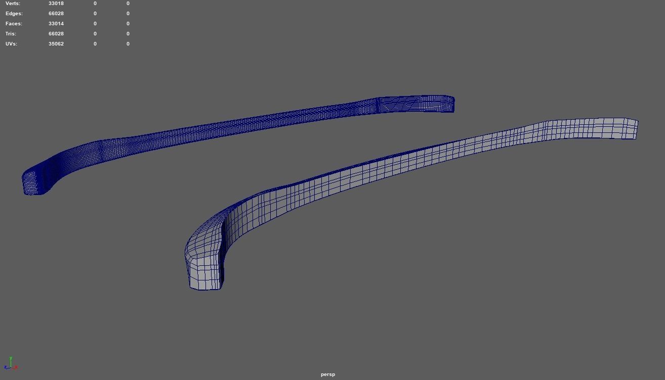 Front Bumper Lip Car 02 Low-poly 3D model_9