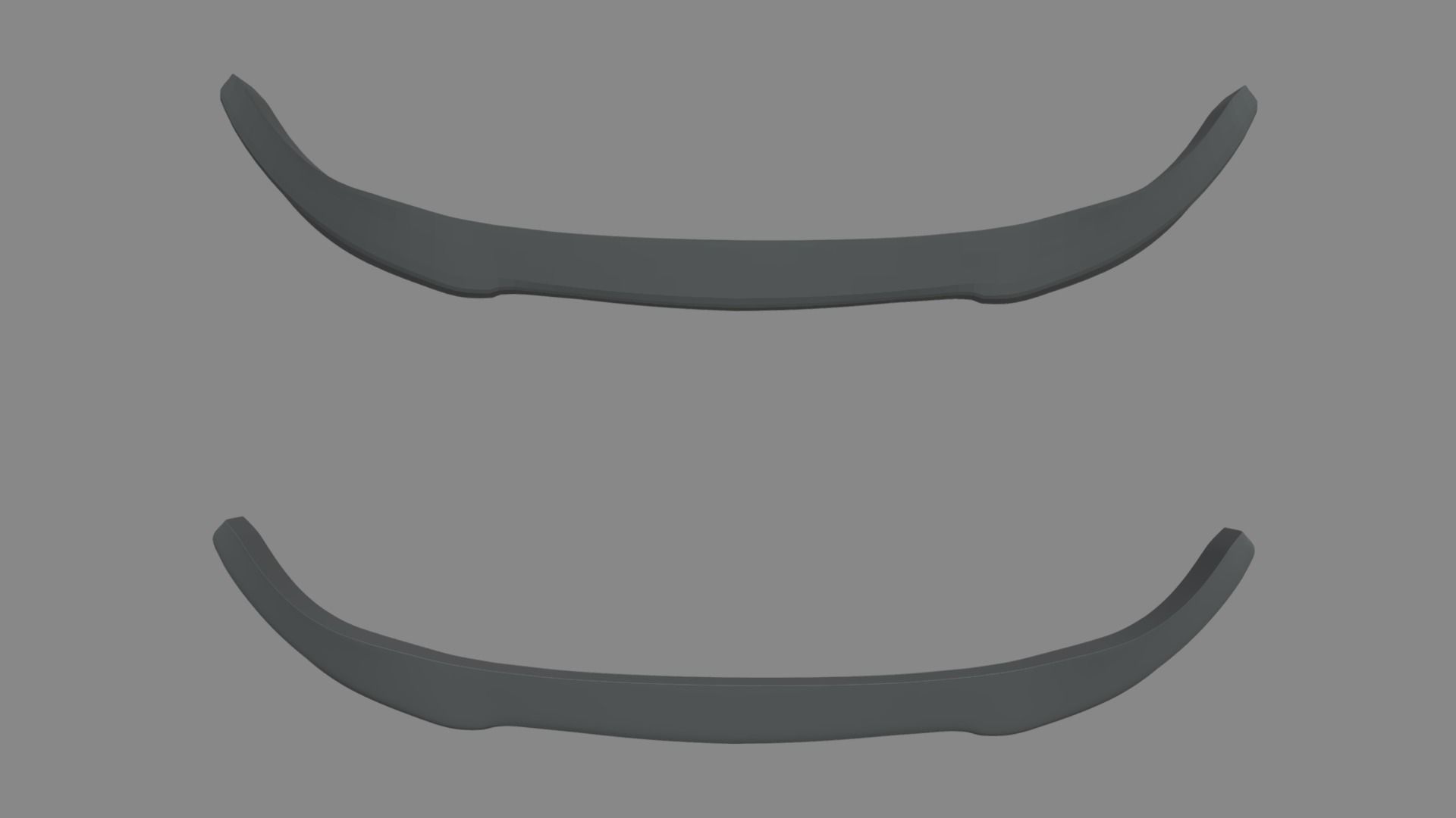 Front Bumper Lip Car 02 Low-poly 3D model_1