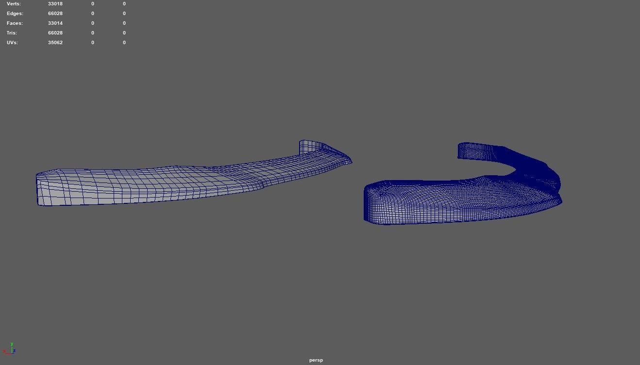 Front Bumper Lip Car 02 Low-poly 3D model_12
