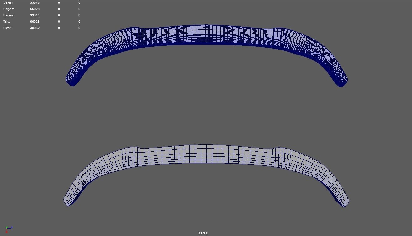 Front Bumper Lip Car 02 Low-poly 3D model_11