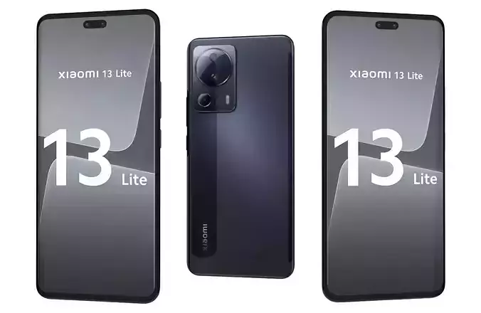 Xiaomi 13 Lite Black Low-poly 3D model