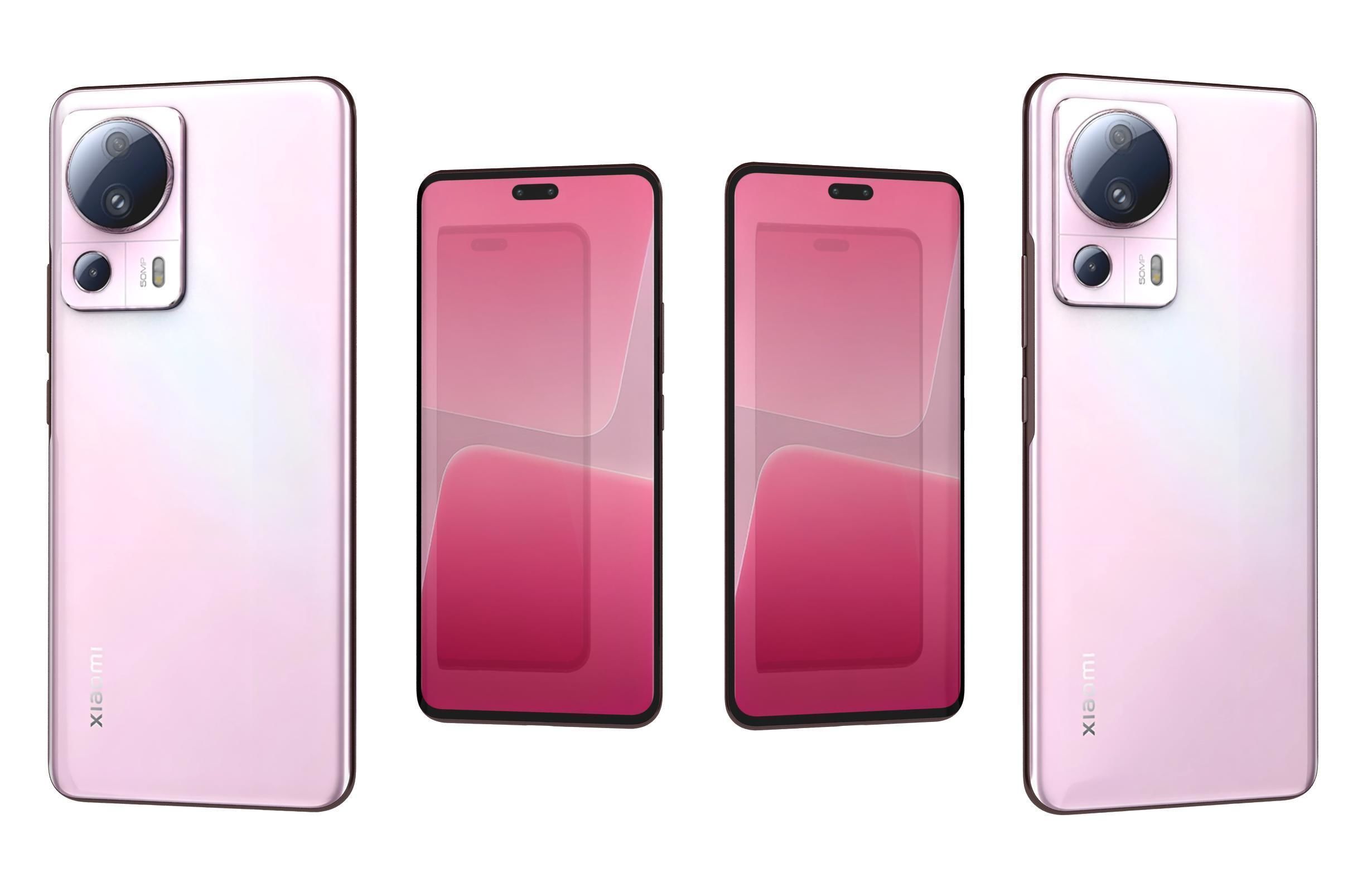 Xiaomi 13 Lite Pink Low-poly 3D model_3
