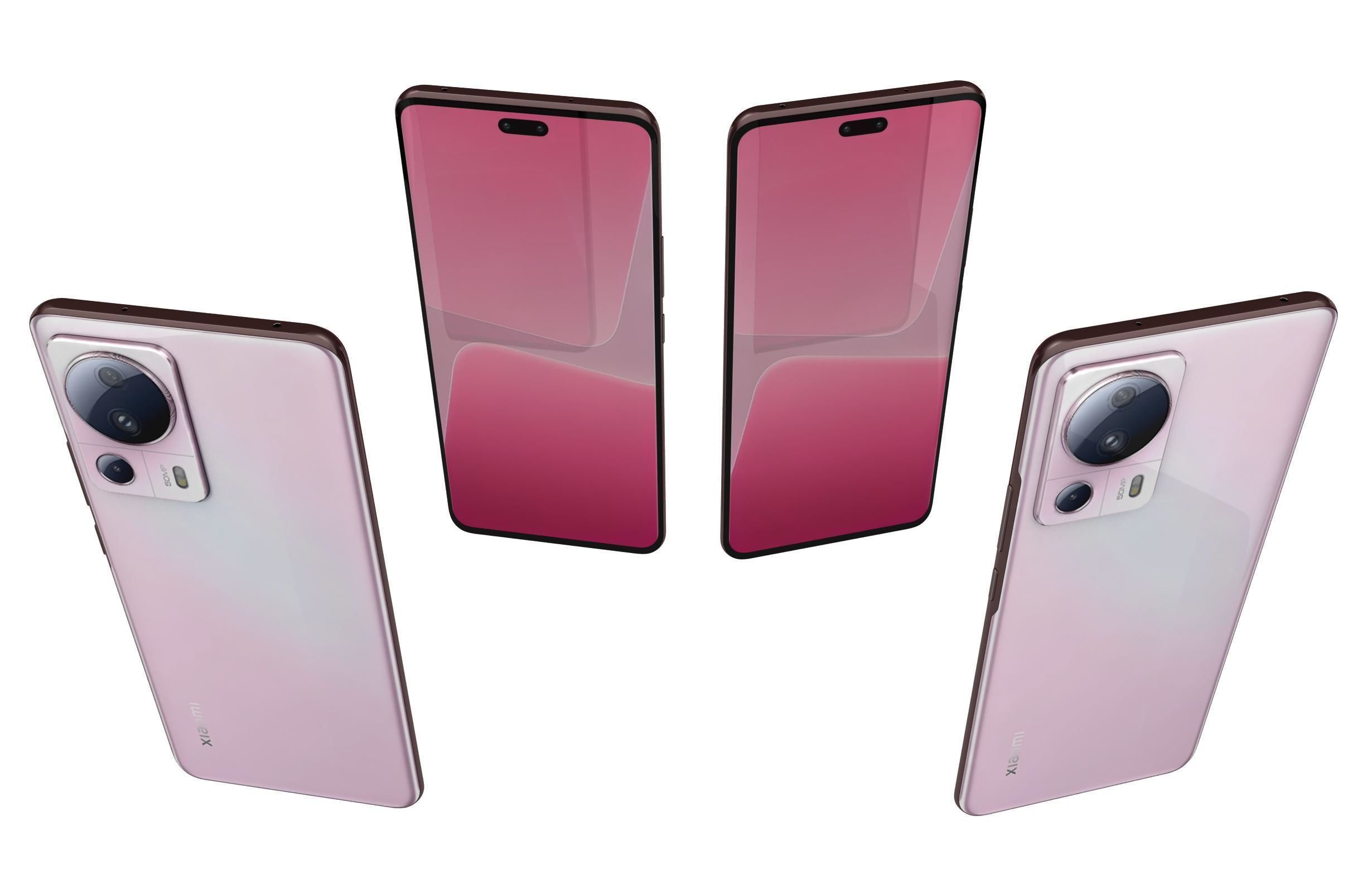 Xiaomi 13 Lite Pink Low-poly 3D model_4