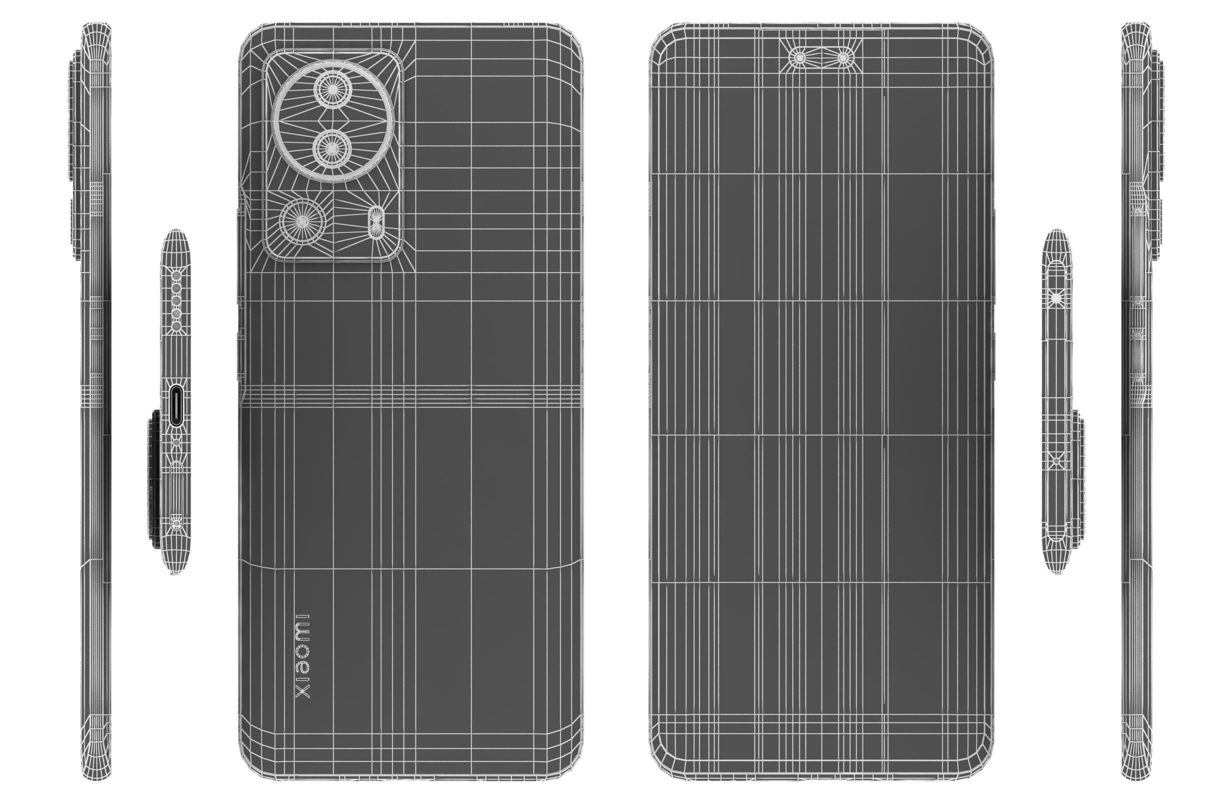 Xiaomi 13 Lite Pink Low-poly 3D model_16