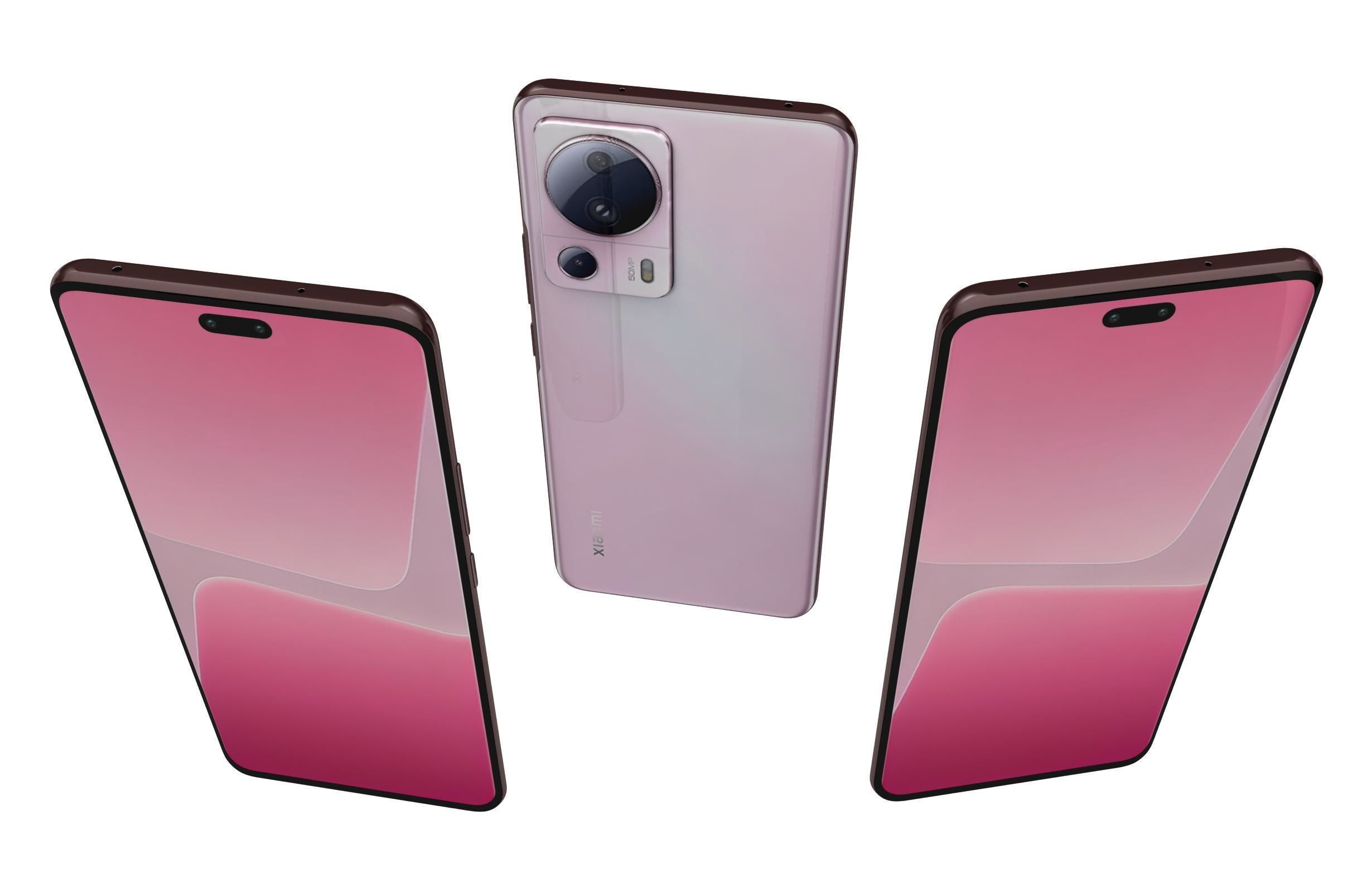 Xiaomi 13 Lite Pink Low-poly 3D model_1