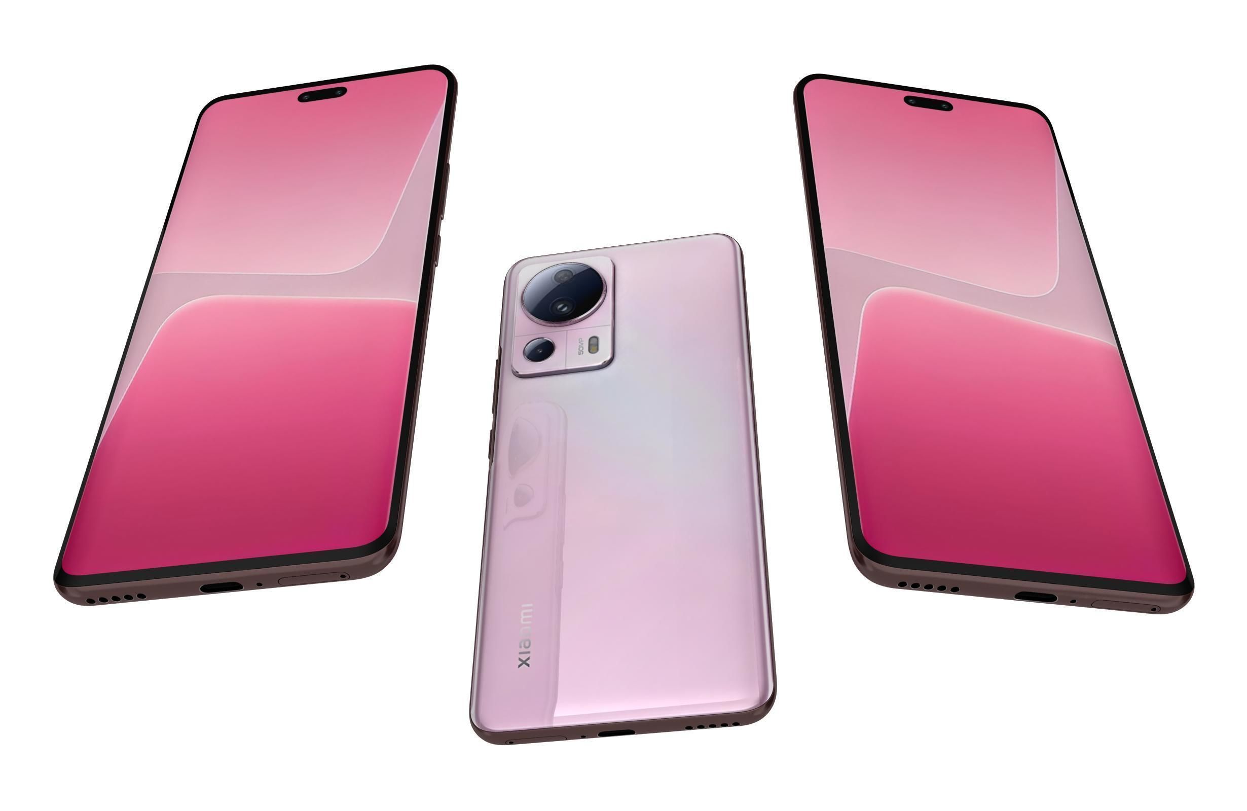 Xiaomi 13 Lite Pink Low-poly 3D model_2