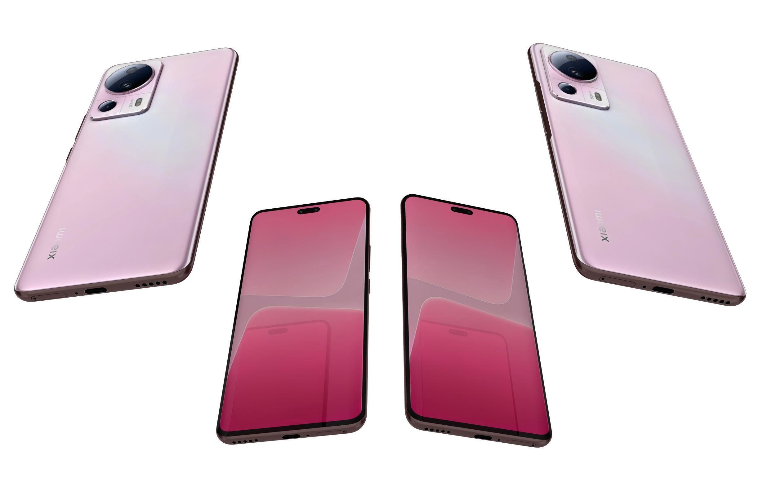 Xiaomi 13 Lite Pink Low-poly 3D model_7