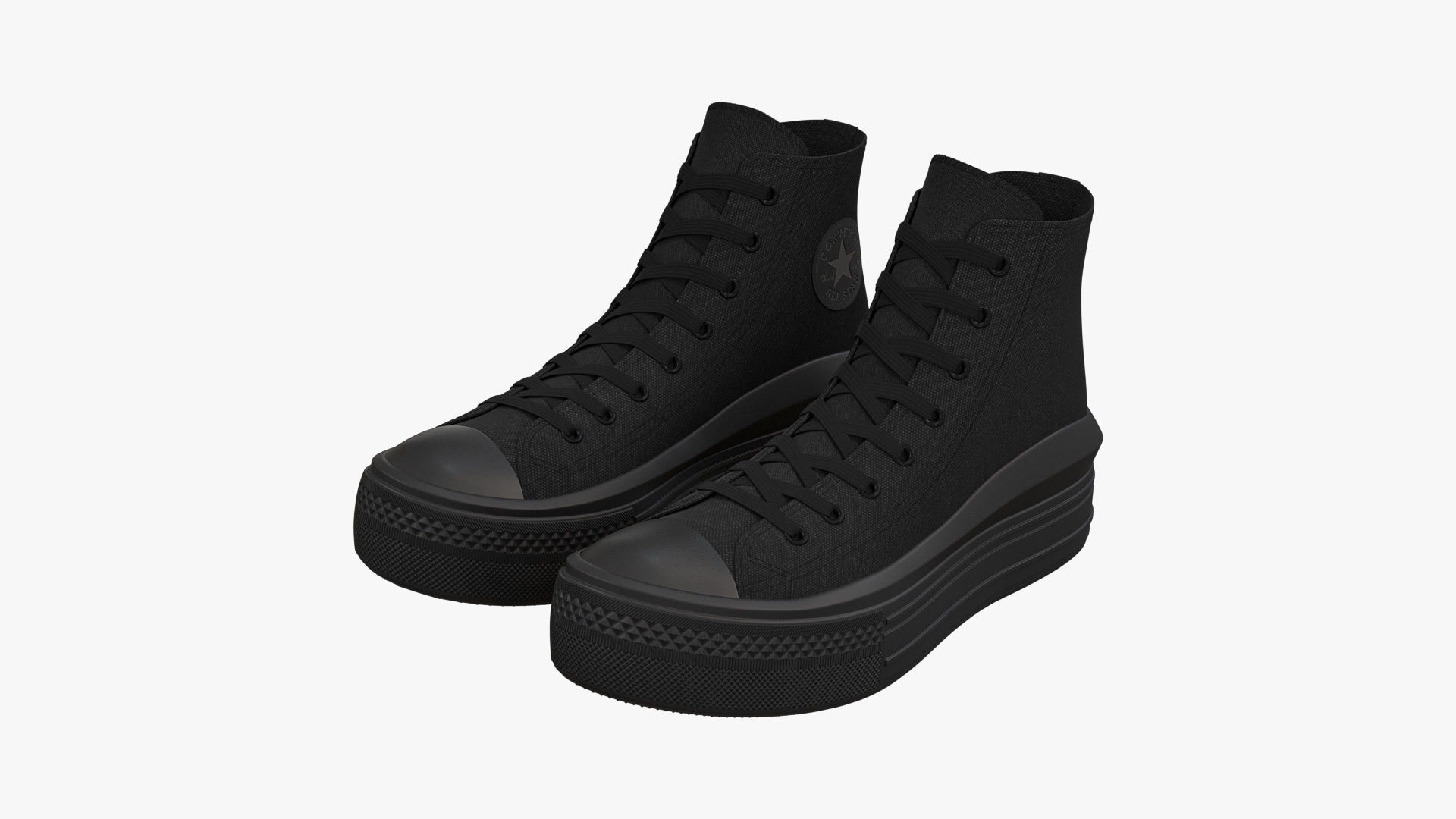 Chuck Taylor All Star Move Platform High Top Mono Black 3D model_4