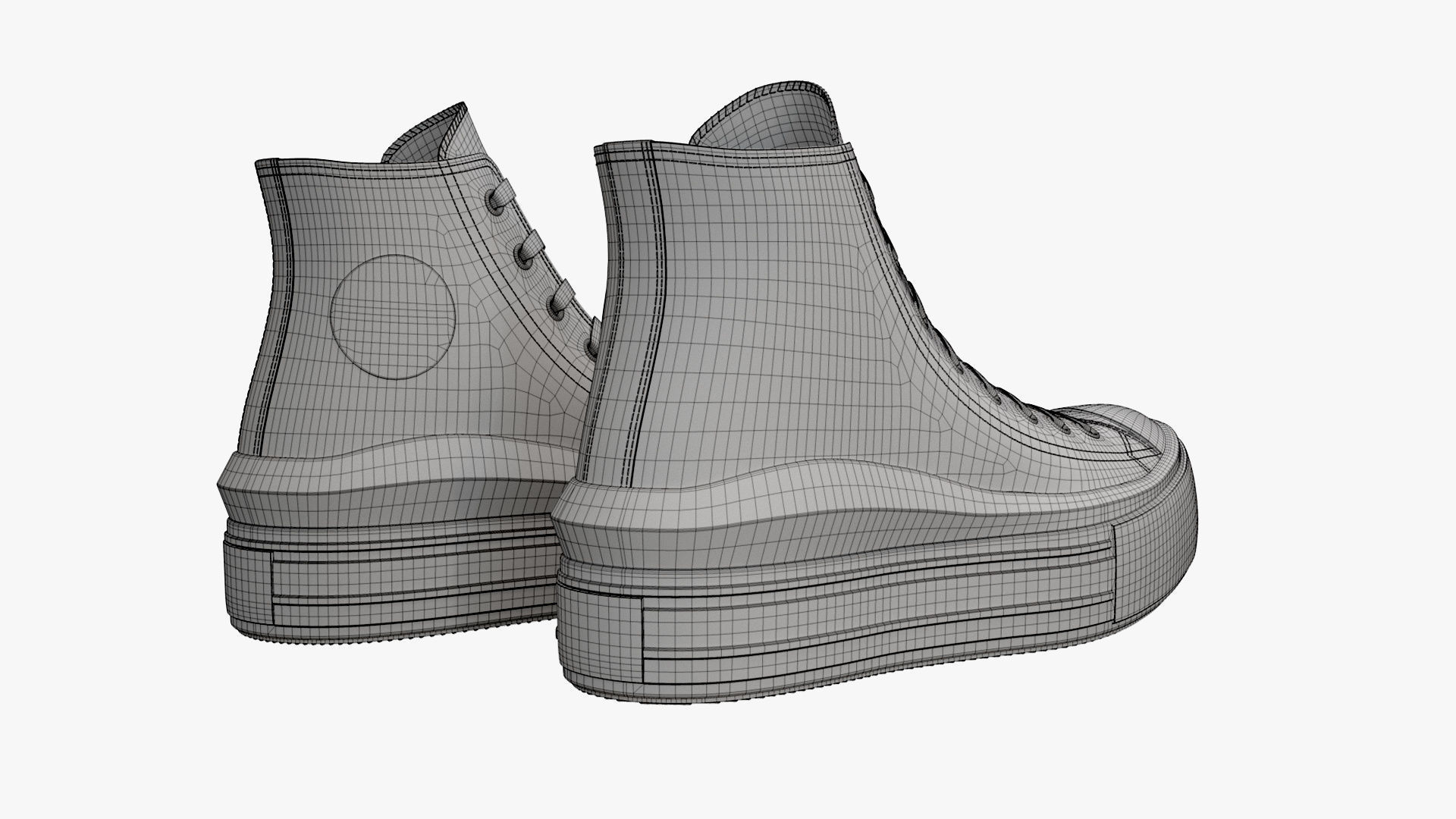 Chuck Taylor All Star Move Platform High Top Mono Black 3D model_14