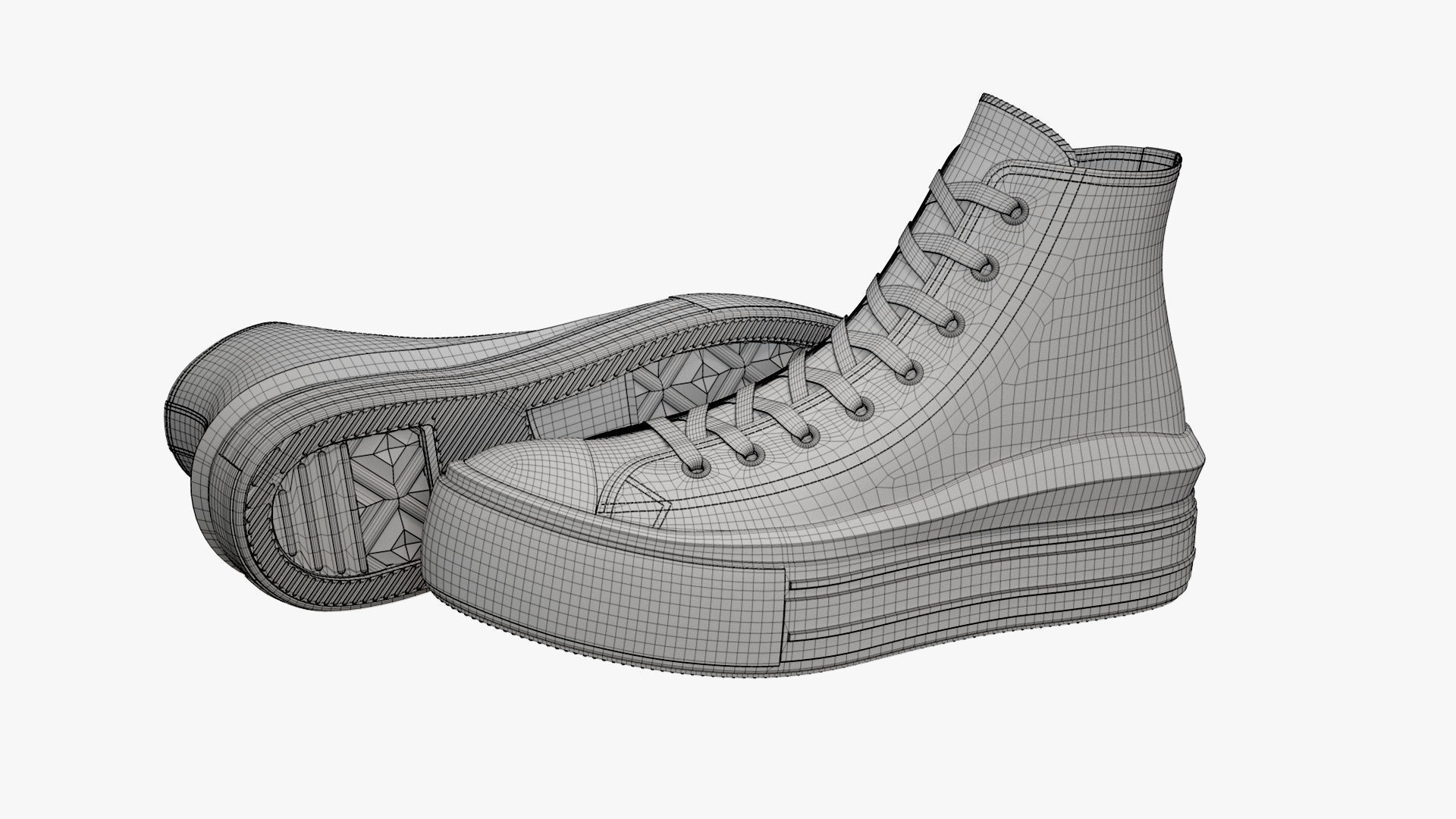 Chuck Taylor All Star Move Platform High Top Mono Black 3D model_12