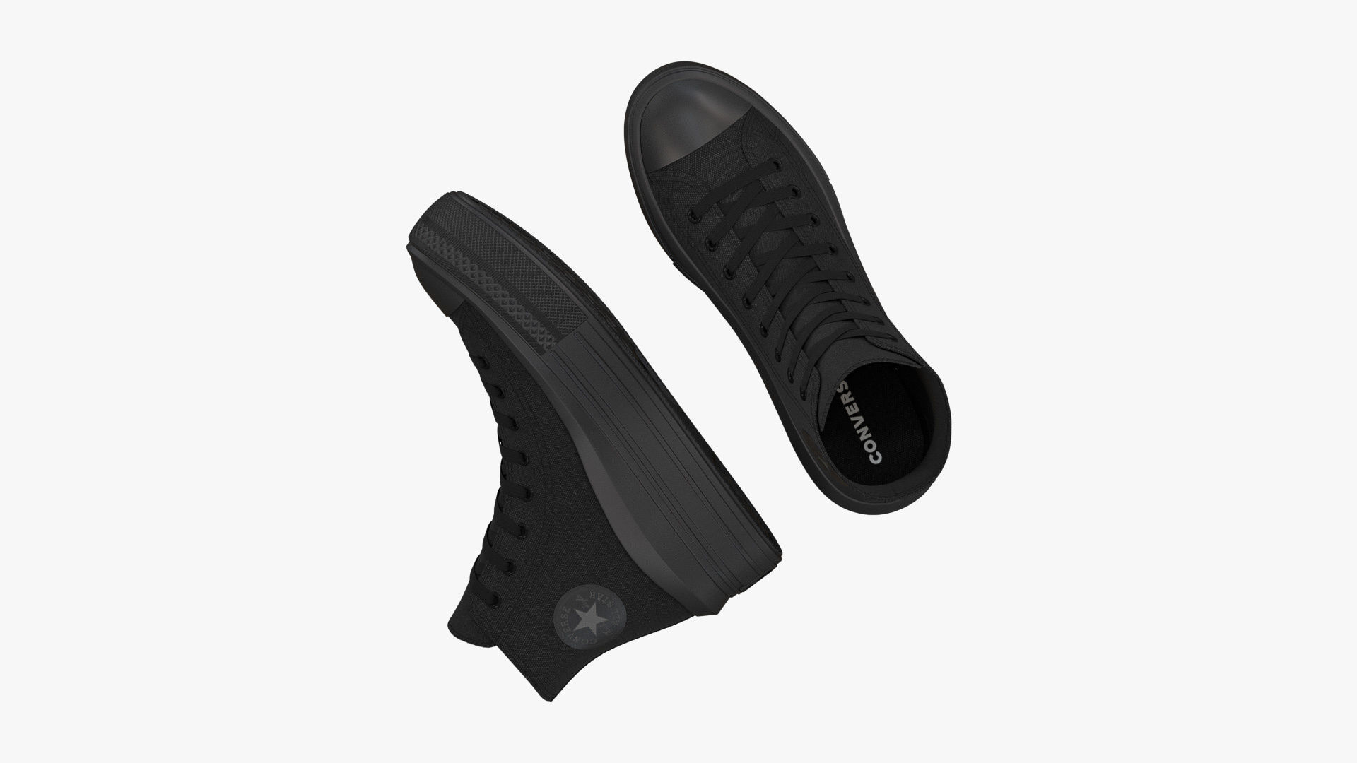 Chuck Taylor All Star Move Platform High Top Mono Black 3D model_2