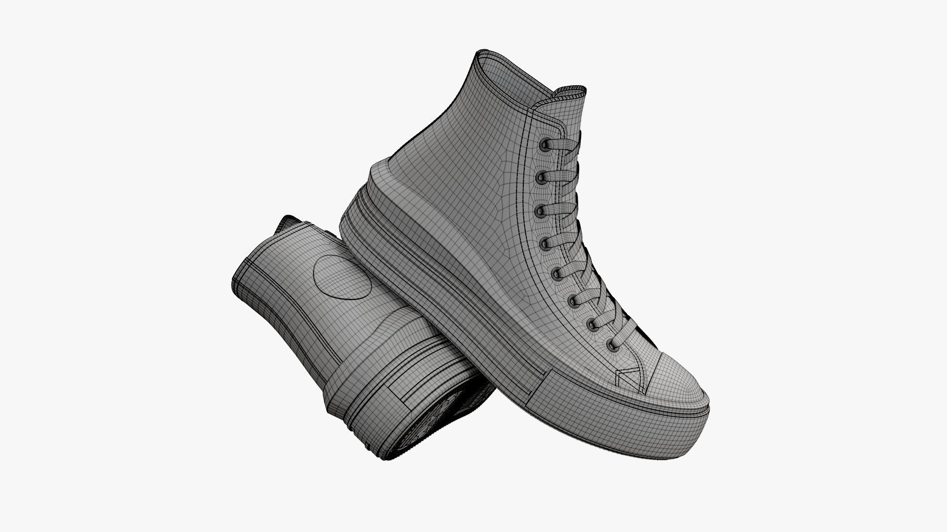 Chuck Taylor All Star Move Platform High Top Mono Black 3D model_11