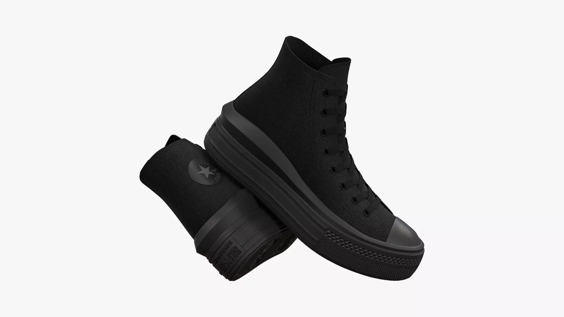 Chuck Taylor All Star Move Platform High Top Mono Black 3D model_0
