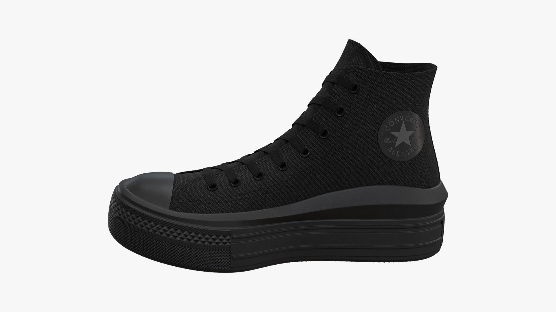 Chuck Taylor All Star Move Platform High Top Mono Black 3D model_7