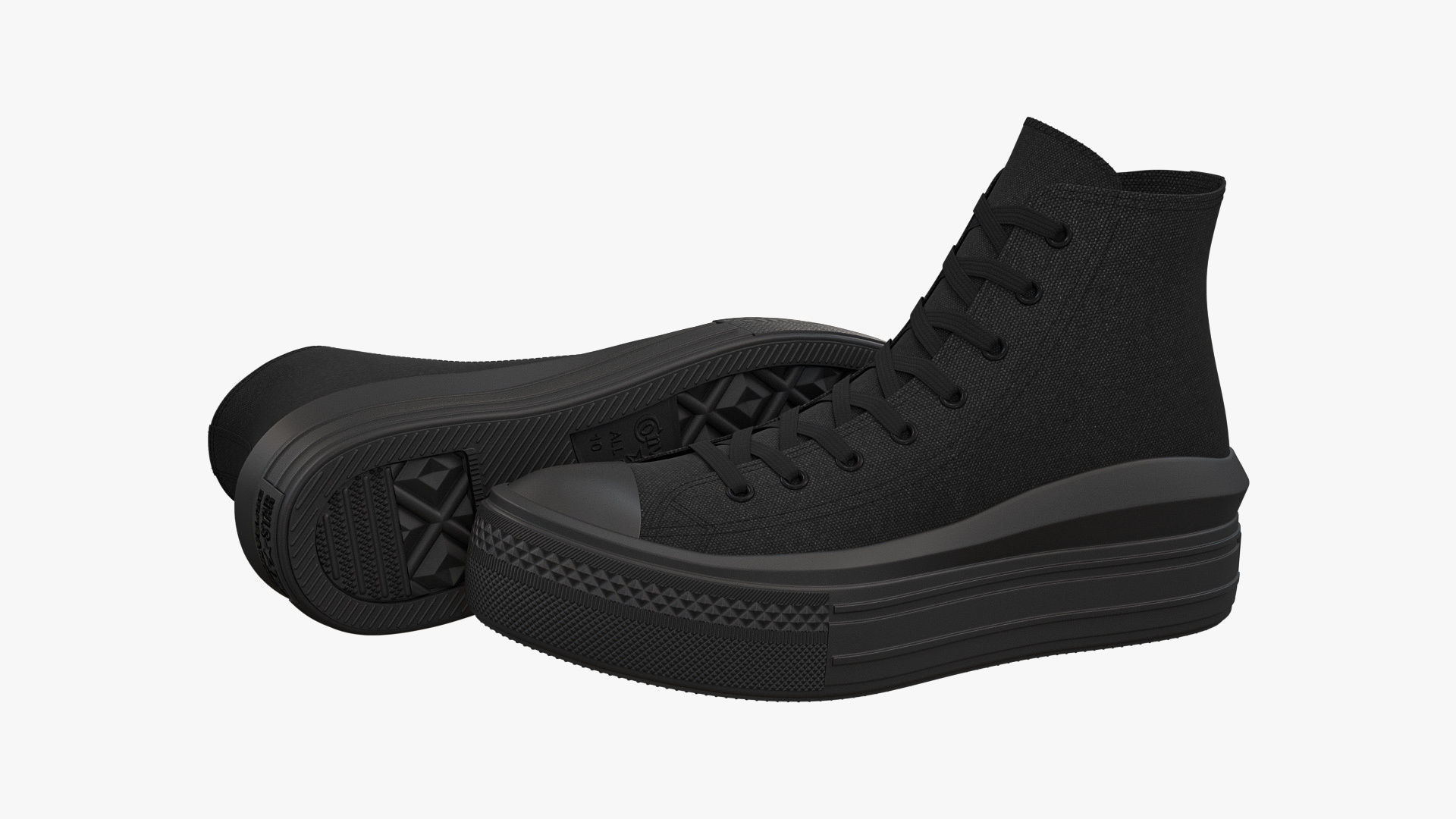 Chuck Taylor All Star Move Platform High Top Mono Black 3D model_1
