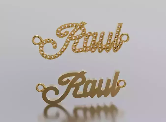 name Raul pendant  3D print model