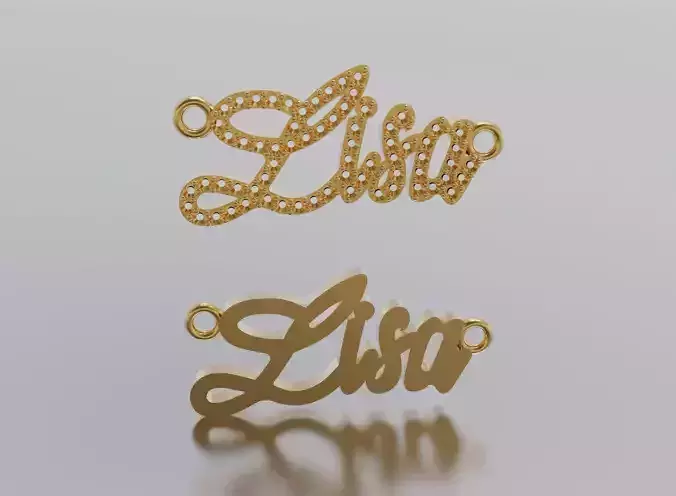 name Lisa pendant  3D print model