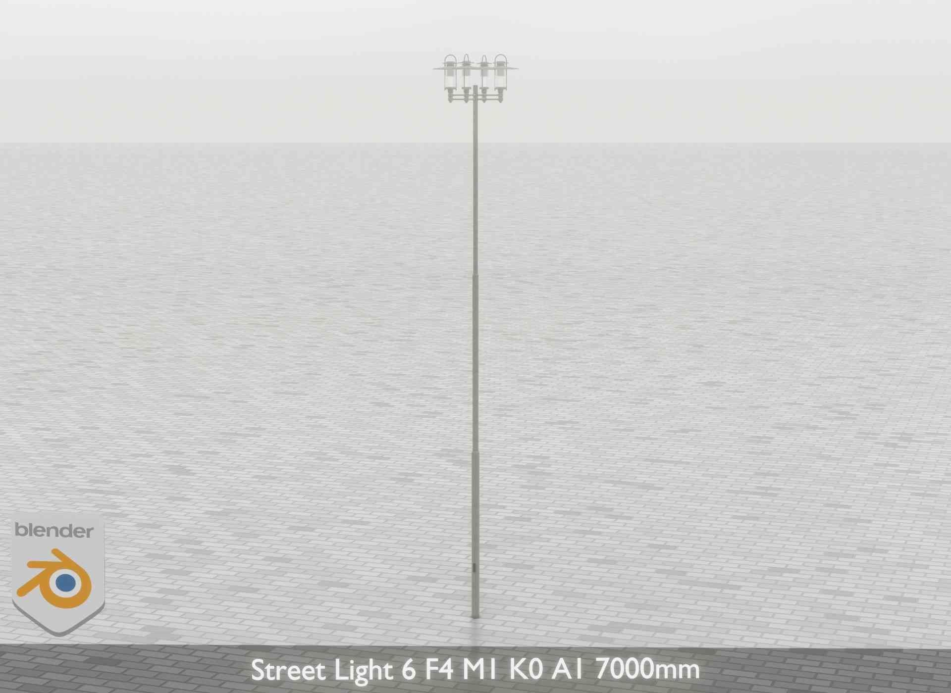 Street Light 6 F4 M1 K0 A1 7000mm Low-poly 3D model_31