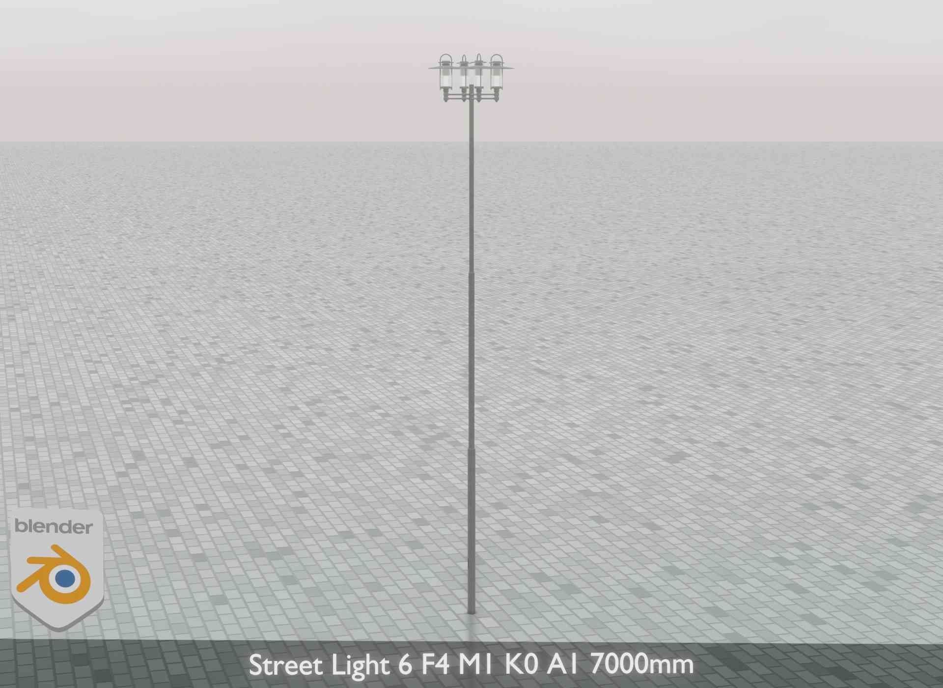 Street Light 6 F4 M1 K0 A1 7000mm Low-poly 3D model_34