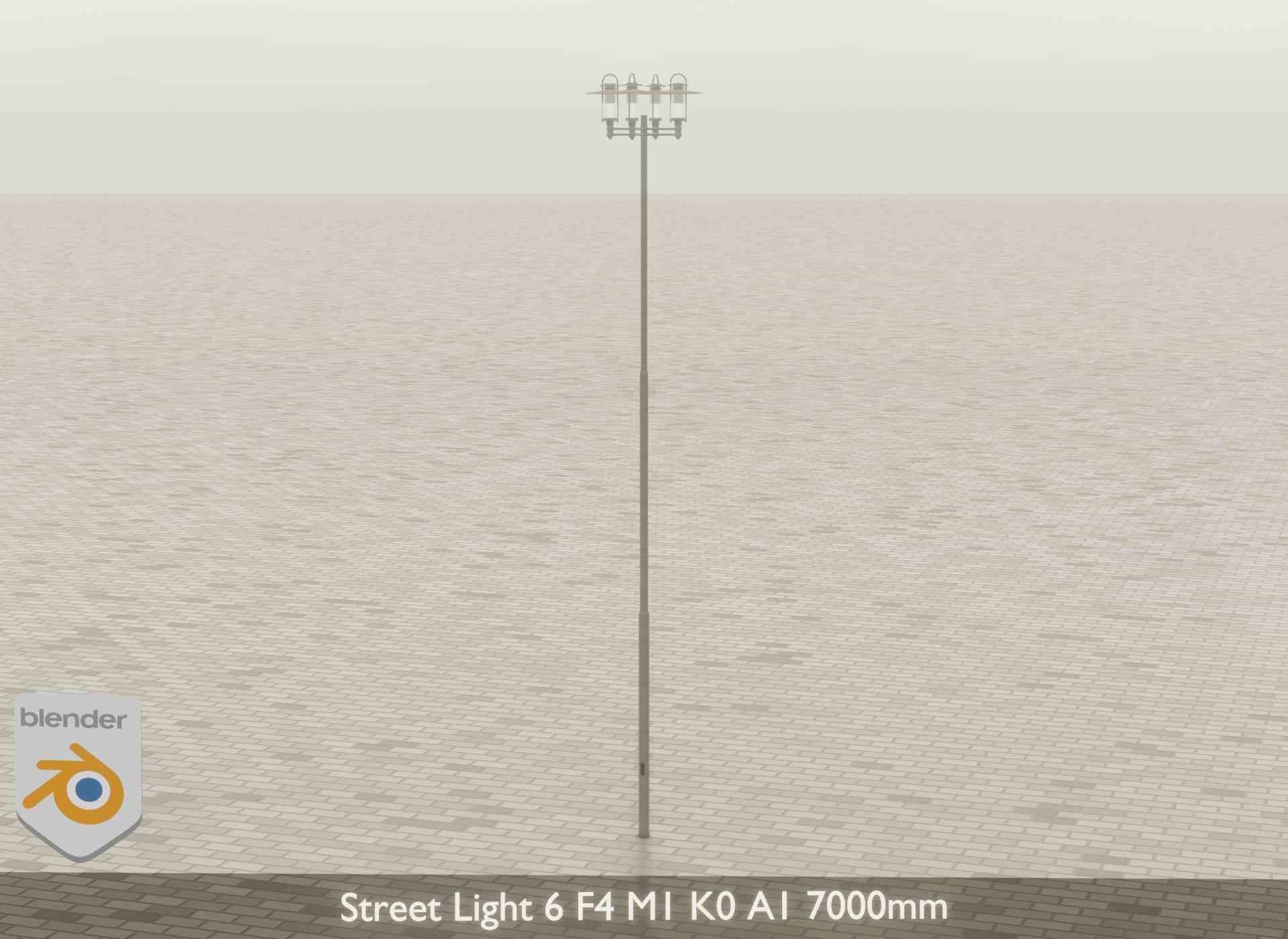 Street Light 6 F4 M1 K0 A1 7000mm Low-poly 3D model_21