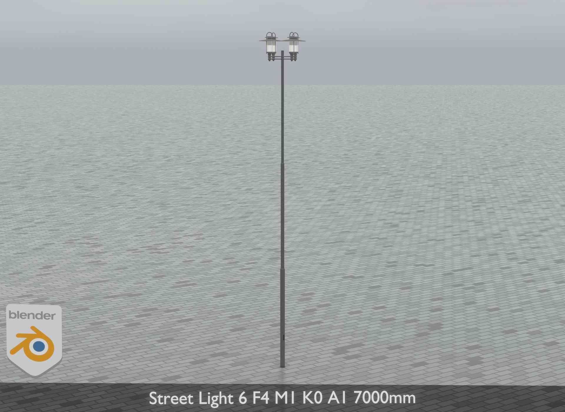 Street Light 6 F4 M1 K0 A1 7000mm Low-poly 3D model_8