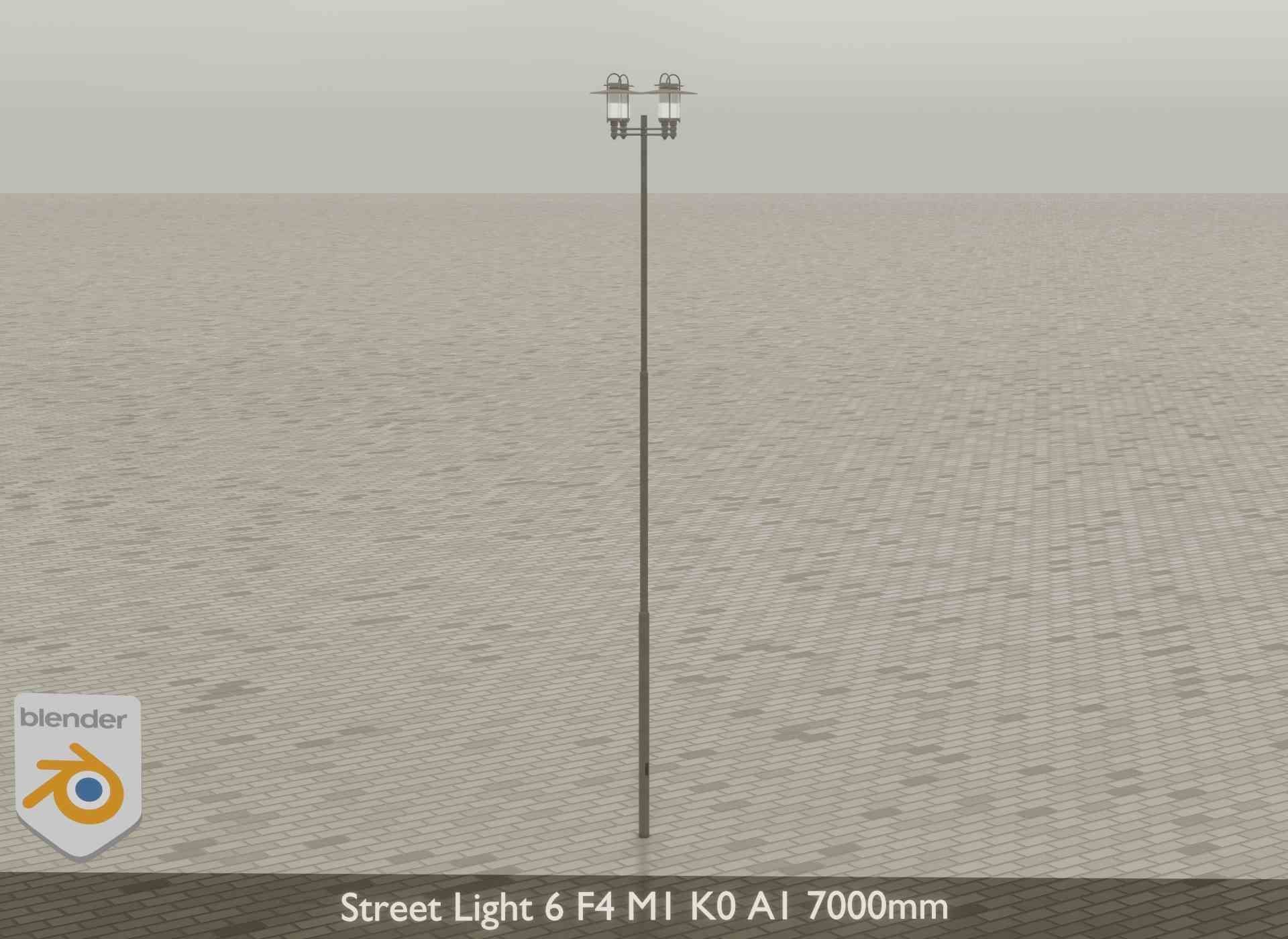 Street Light 6 F4 M1 K0 A1 7000mm Low-poly 3D model_18