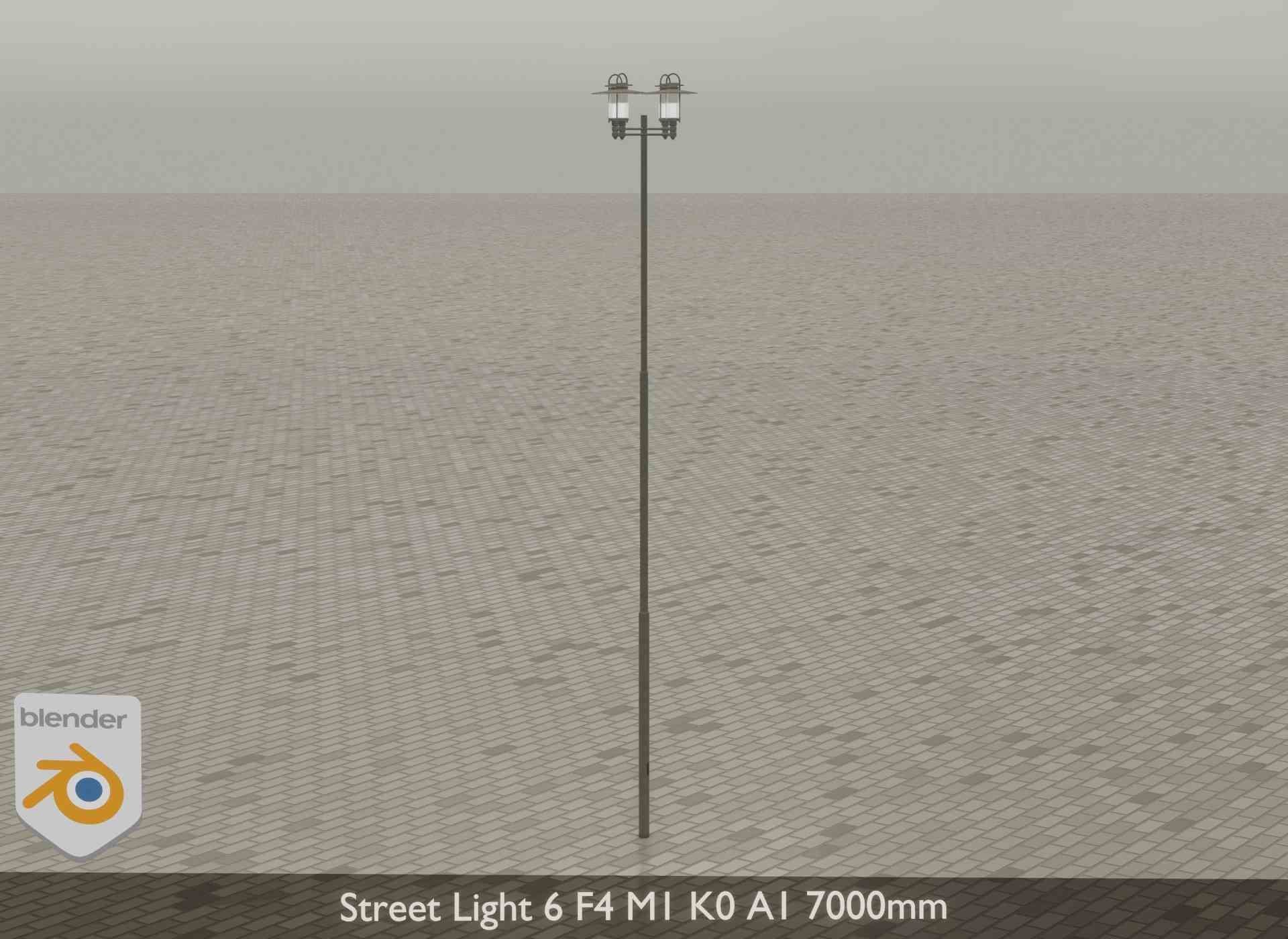 Street Light 6 F4 M1 K0 A1 7000mm Low-poly 3D model_17