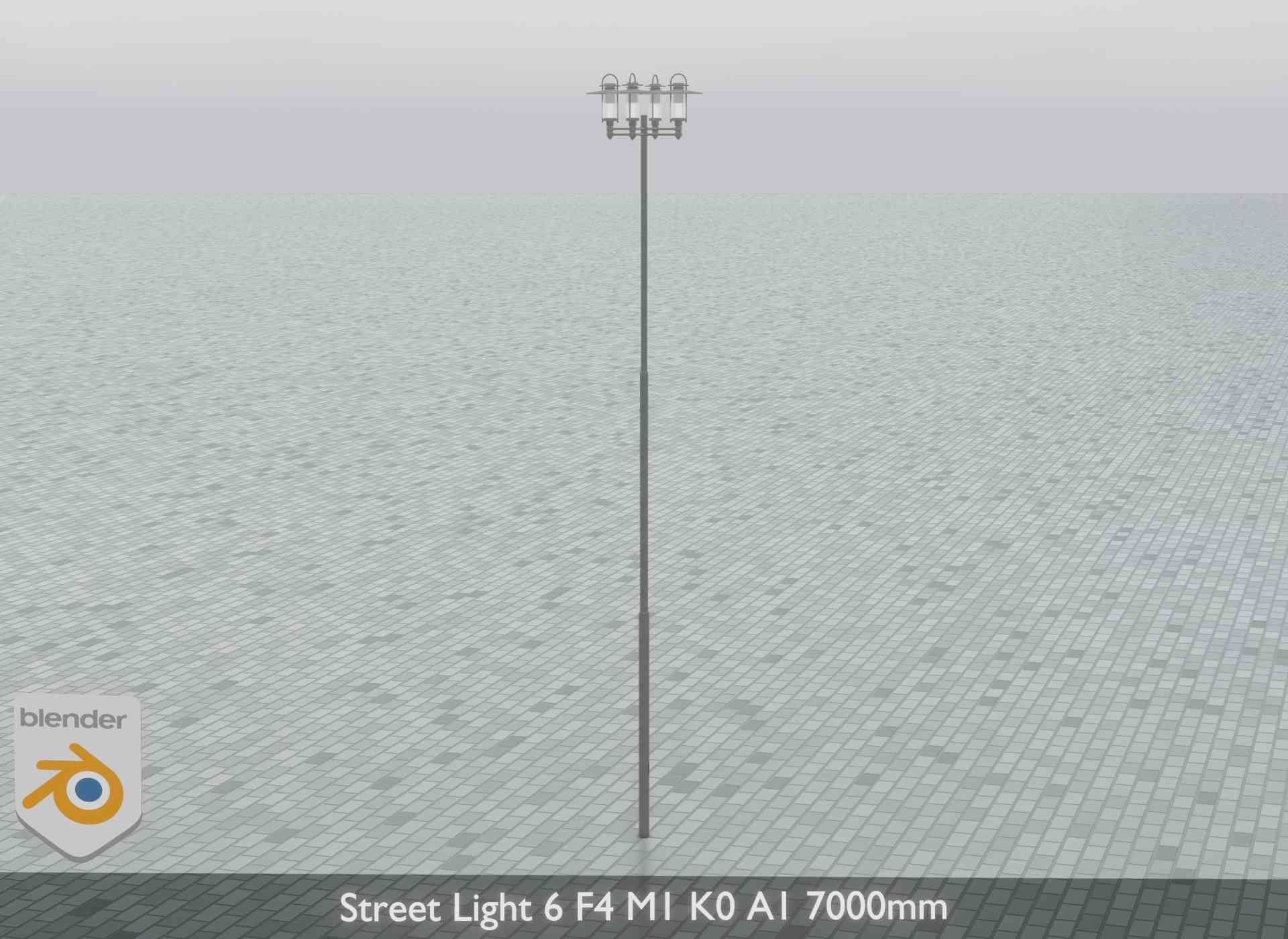 Street Light 6 F4 M1 K0 A1 7000mm Low-poly 3D model_6