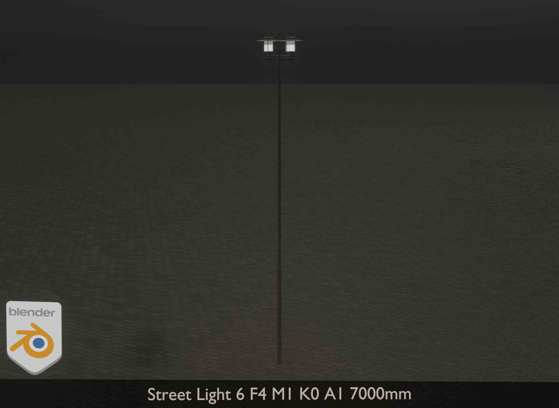 Street Light 6 F4 M1 K0 A1 7000mm Low-poly 3D model_12