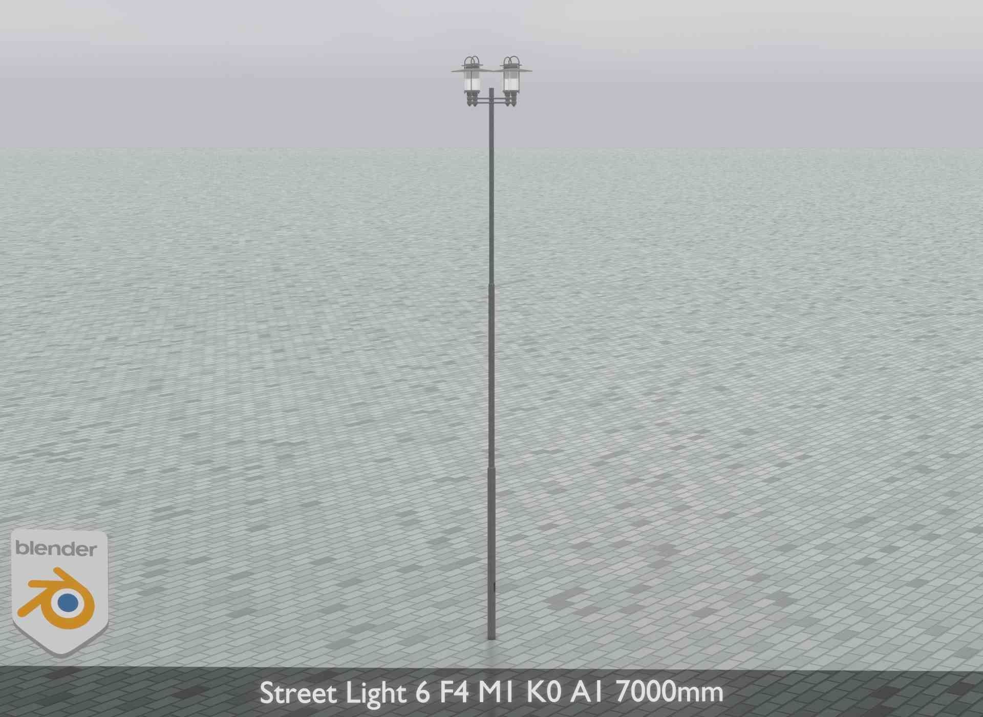 Street Light 6 F4 M1 K0 A1 7000mm Low-poly 3D model_7