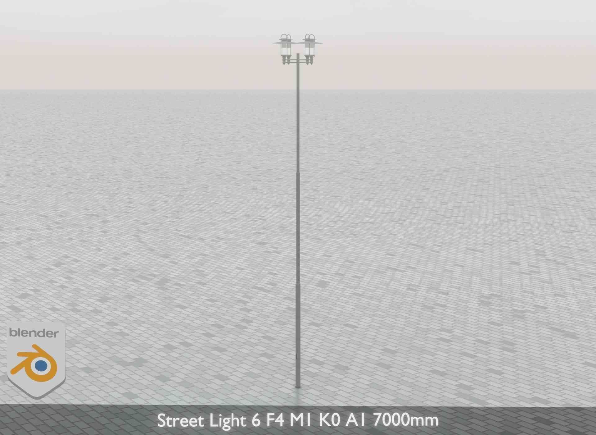Street Light 6 F4 M1 K0 A1 7000mm Low-poly 3D model_33
