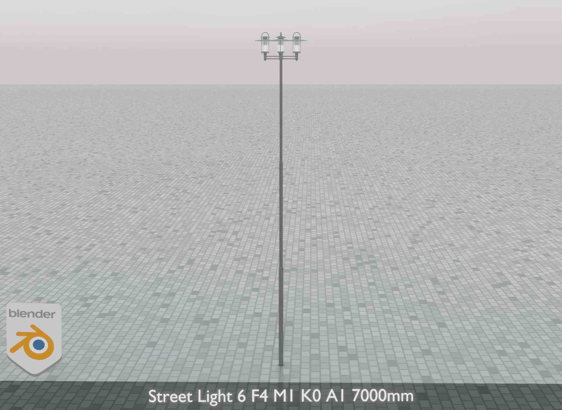 Street Light 6 F4 M1 K0 A1 7000mm Low-poly 3D model_35